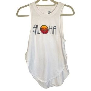 Roxy Aloha Flowy White Tank Top Size XS